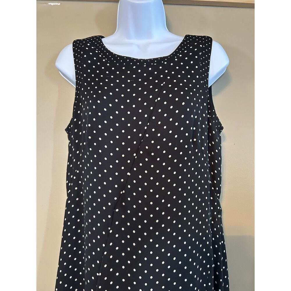 Ann Taylor Black White Polka Dot Dress Sleeveless Lined 10 Spring Event